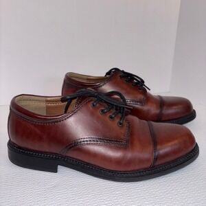 Bass & Co. Webster Mens 11W Leather Cap Toe Oxford‎ Dress Shoes Formal Brown